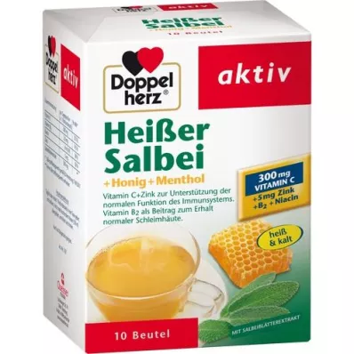 DOPPELHERZ hot salvie+honning+menthol granulat, 10 stk