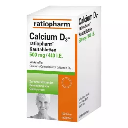 CALCIUM D3-ratiopharm tyggetabletter, 100 kapsler