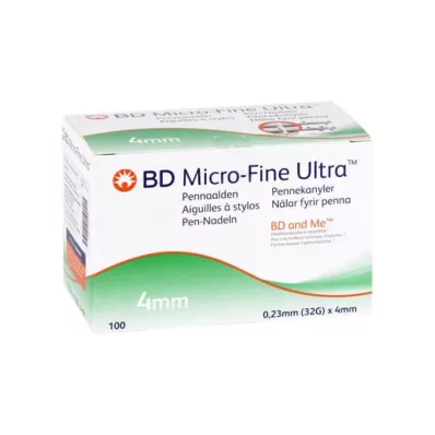 BD Micro-Fine Ultra Pen nåle 0,23x4 mm, 100 stk