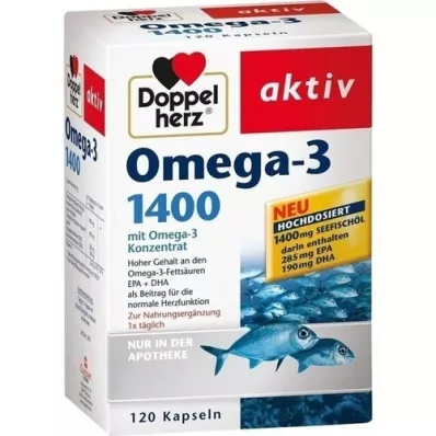 DOPPELHERZ Omega-3 1.400 kapsler, 120 kapsler