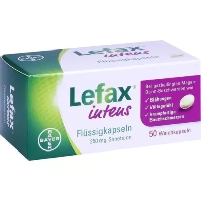 LEFAX intens flydende kapsler 250 mg simeticon, 50 stk