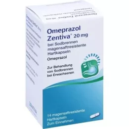OMEPRAZOL Zentiva 20 mg mod halsbrand, 14 stk