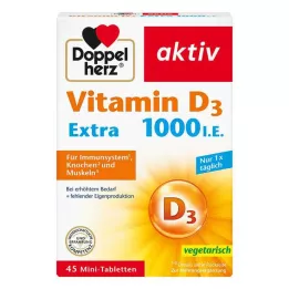 DOPPELHERZ Vitamin D3 1000 I.U. EXTRA Tabletter, 45 stk