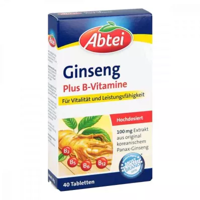 ABTEI Ginseng Plus B-Vitaminer Tabletter, 40 kapsler ABTEI Ginseng Plus B-Vitaminer Tabletter, 40 kapsler