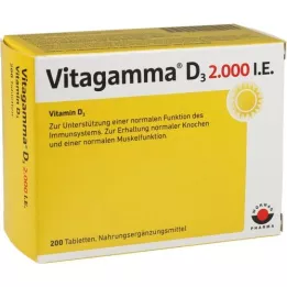 VITAGAMMA D3 2.000 I.U. D3-vitamin NEM Tabletter, 200 stk