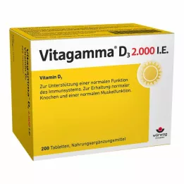 VITAGAMMA D3 2.000 I.U. D3-vitamin NEM Tabletter, 200 stk