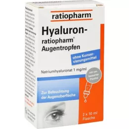 HYALURON-RATIOPHARM Øjendråber, 2X10 ml