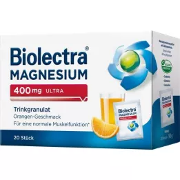 BIOLECTRA Magnesium 400 mg ultra drikkegranulat orange, 20 stk