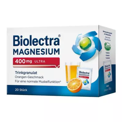 BIOLECTRA Magnesium 400 mg ultra drikkegranulat orange, 20 stk