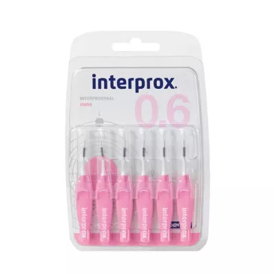 INTERPROX nano pink interdentalbørste blister, 6 stk