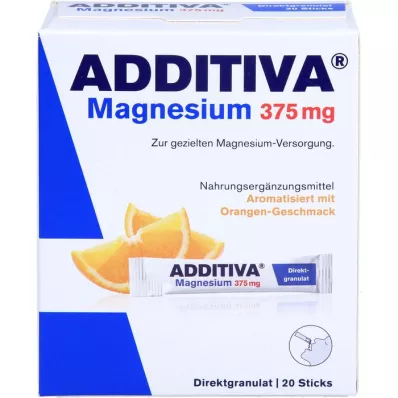 ADDITIVA Magnesium 375 mg sticks orange, 20 stk