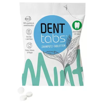 DENTTABS Tandbørstetabletter stevia-mynte uden fluor, 125 stk