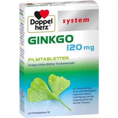 DOPPELHERZ Ginkgo 120 mg system filmovertrukne tabletter, 30 stk