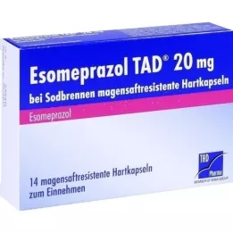 ESOMEPRAZOL TAD 20 mg mod halsbrand msr.hårde kapsler, 14 stk