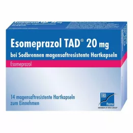 ESOMEPRAZOL TAD 20 mg mod halsbrand msr.hårde kapsler, 14 stk
