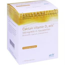 CALCIUM VITAMIN D3 acis 500 mg/400 I.E. tyggetabletter, 100 stk