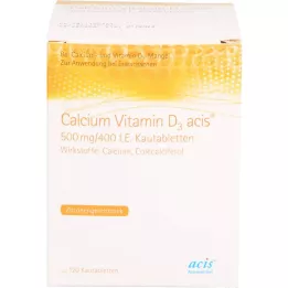 CALCIUM VITAMIN D3 acis 500 mg/400 I.E. tyggetabletter, 120 stk
