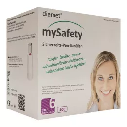Diamet Mysafety sikkerhedspenkanyle 31 G 0,25x6 mm, 100 stk