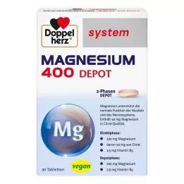 DOPPELHERZ Magnesium 400 Depot systemtabletter, 30 kapsler