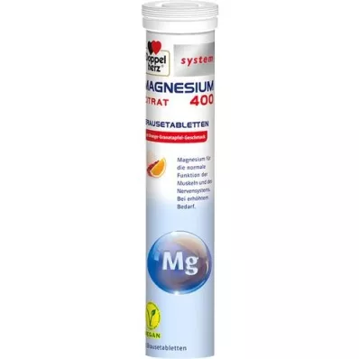 DOPPELHERZ Magnesium 400 Citrate system brusetabletter, 24 stk