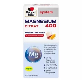 DOPPELHERZ Magnesium 400 Citrate system brusetabletter, 24 stk
