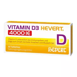 VITAMIN D3 HEVERT 4.000 I.U. tabletter, 30 stk