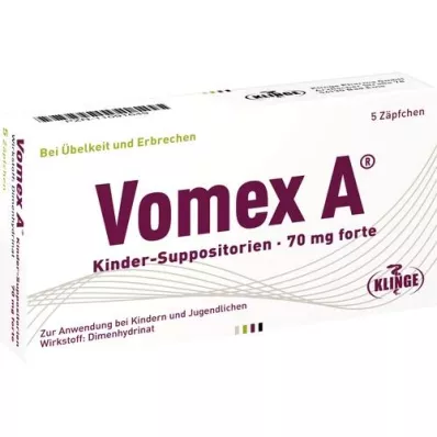 VOMEX A pædiatriske suppositorier 70 mg forte, 5 stk