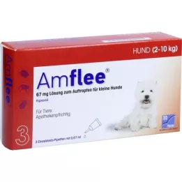 AMFLEE 67 mg spot-on opløsning til små hunde 2-10 kg, 3 stk