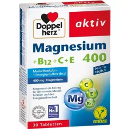 DOPPELHERZ Magnesium 400+B12+C+E tabletter, 30 kapsler