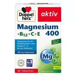 DOPPELHERZ Magnesium 400+B12+C+E tabletter, 30 kapsler