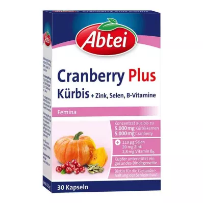 Abbey Pumpkin Plus Tranebærkapsler, 30 stk