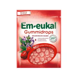 EM-EUKAL Gummidråber vild kirsebær-salvie med sukker, 90 g