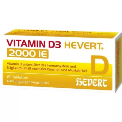 VITAMIN D3 HEVERT 2.000 I.U. tabletter, 60 stk