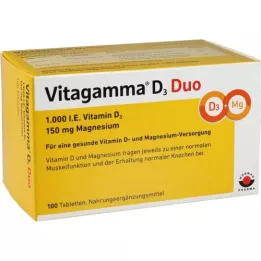 VITAGAMMA D3 Duo 1.000 I.E Vit.D3 150mg Magnes.NEM, 100 stk