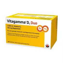VITAGAMMA D3 Duo 1.000 I.E Vit.D3 150mg Magnes.NEM, 100 stk