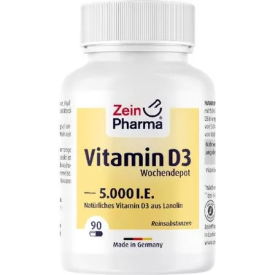 VITAMIN D3 5.000 I.E. ugentlige depotkapsler, 90 stk