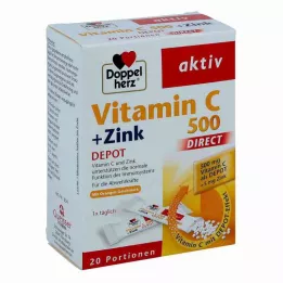 DOPPELHERZ C-vitamin 500+Zink Depot DIRECT Pellets, 20 stk