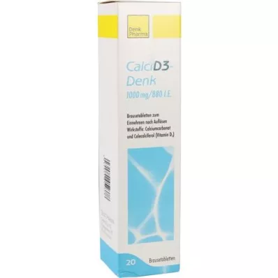 CALCI D3-Denk 1.000 mg/880 I.E. brusetabletter, 20 stk