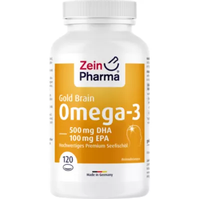 OMEGA-3 Gold Brain DHA 500mg/EPA 100mg Softgelkap, 120 stk