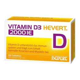 VITAMIN D3 HEVERT 2.000 I.U. tabletter, 120 stk