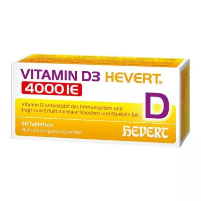 VITAMIN D3 HEVERT 4.000 I.U. tabletter, 60 stk