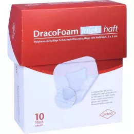 DRACOFOAM Infekt haft Foam Wound Dressing 5x5 cm, 10 stk