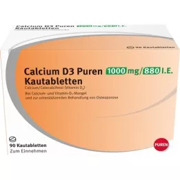 CALCIUM D3 Puren 1000 mg/880 I.E. tyggetabletter, 90 kapsler