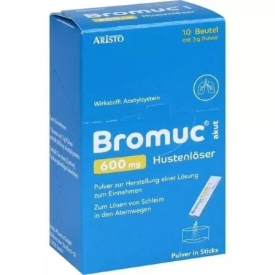 BROMUC akut 600 mg hostedæmpende plv. til oral brug, 10 stk