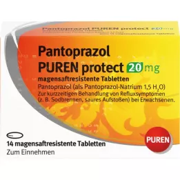 PANTOPRAZOL PUREN protect 20 mg enterotabletter, 14 stk
