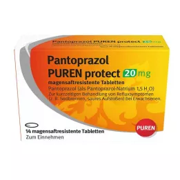 PANTOPRAZOL PUREN protect 20 mg enterotabletter, 14 stk