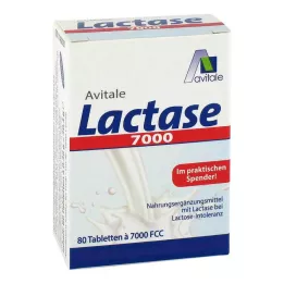 LACTASE 7.000 FCC Tabletter i dispenser, 80 stk