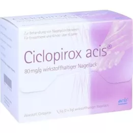 CICLOPIROX acis 80 mg/g neglelak indeholdende aktiv ingrediens, 6 g