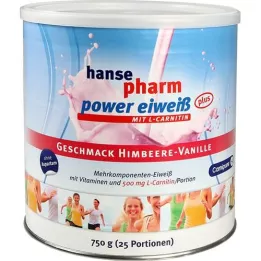 HANSEPHARM Power Protein plus Hindbær-Vanille Plv. 750 g