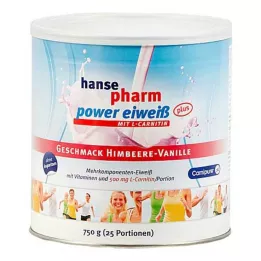 HANSEPHARM Power Protein plus Hindbær-Vanille Plv. 750 g